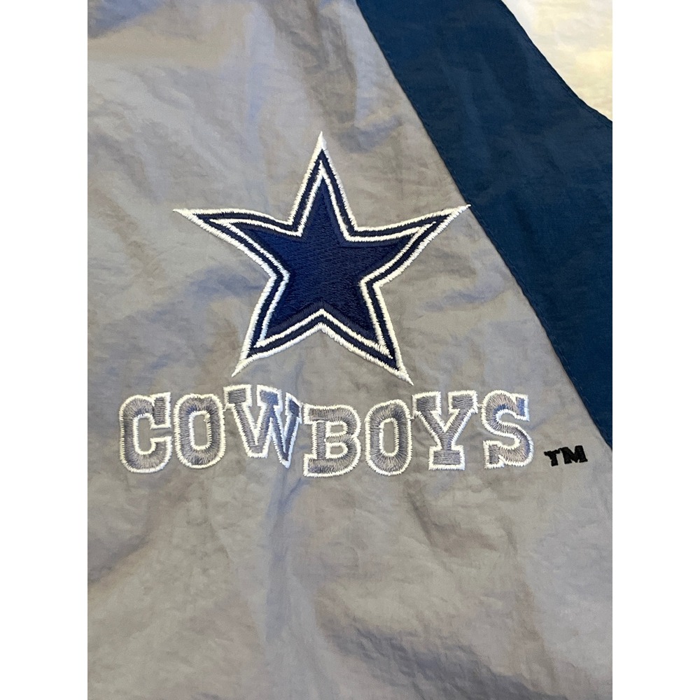 Dallas Cowboys Stadium Apparel Kids Windbreaker Jacket Grey Navy Blue Size 16/18
